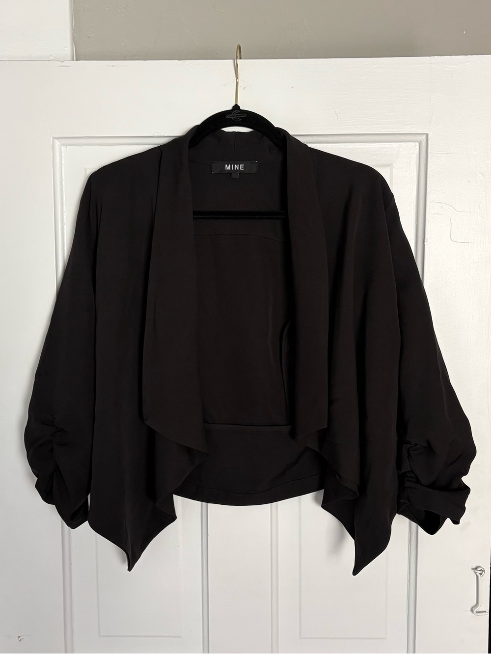 MINE Black Open-Front Waterfall Blazer